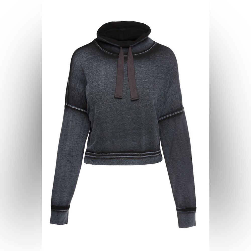 Free People Movement Lara Pullover Funnel Neck Sweatshirt Black Small